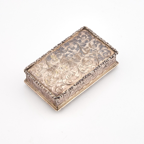 562 - A VICTORIAN SILVER PRESENTATION SNUFF BOX by John Tongue, Birmingham 1841, the hinged cover with a h... 