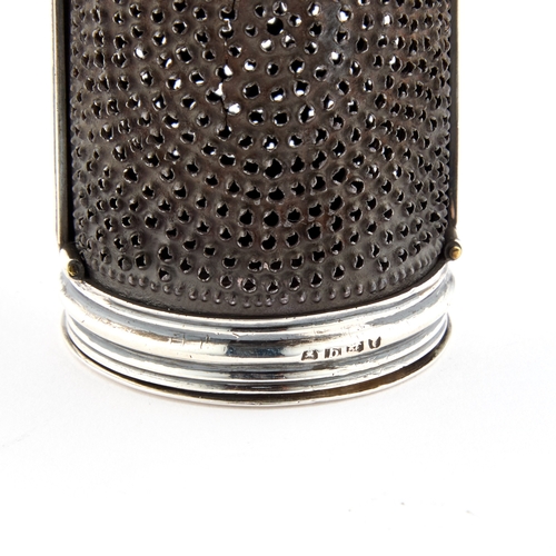 579 - A WILLIAM IV SILVER DOUBLE KITCHEN NUTMEG GRATER by Charles Reily & George Storer, London 1831, ... 