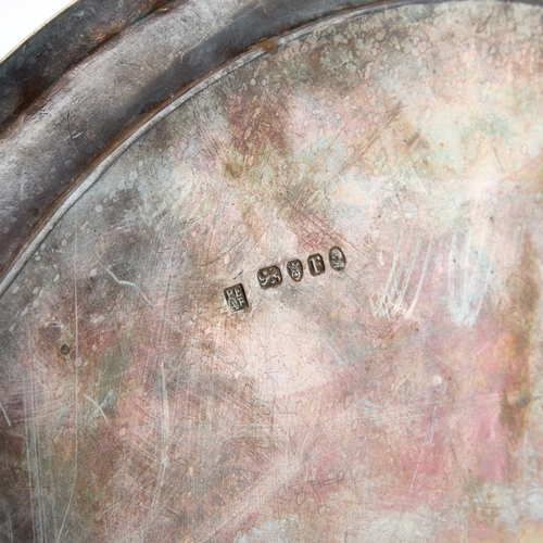 625 - A GEORGE III SILVER SALVER by Peter & Ann Bateman, London 1792, oval, with a reeded edge, engrav... 