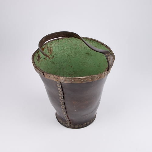 7 - A VICTORIAN LEATHER FIRE BUCKET 28cm high