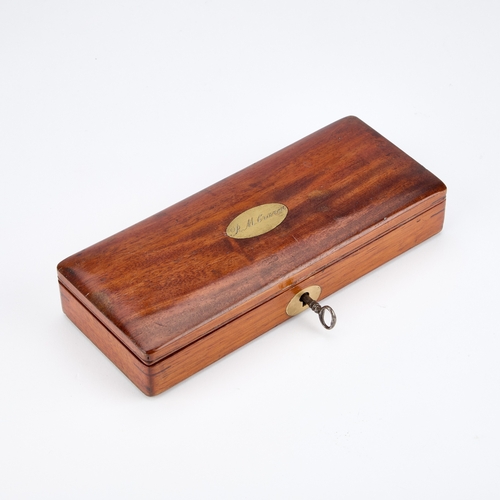 95 - A 19TH CENTURY MAHOGANY CASED SURGEONS KIT the cover with an inlaid brass cartouche engraved R.M. Cr... 