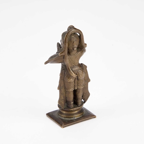 1014 - AN INDIAN BRONZE HANUMAN FIGURE 9cm high