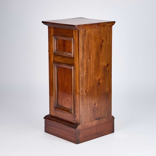 106 - A 20TH CENTURY MAHOGANY PRIVATE POSTBOX with brass letter hole and panel door, the brass plaque insc... 