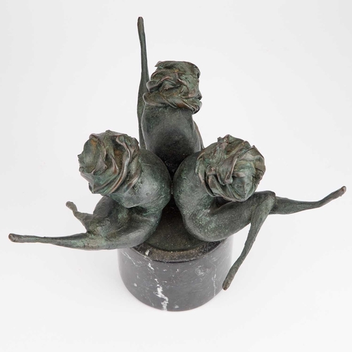 1086 - CARLO ZOLI, LA ROSA, 1995 patinated bronze, signed, no. 3/3. 28cm high, 32cm wide overall