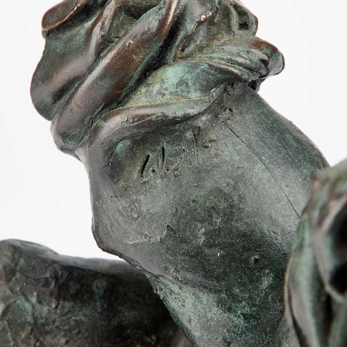 1086 - CARLO ZOLI, LA ROSA, 1995 patinated bronze, signed, no. 3/3. 28cm high, 32cm wide overall