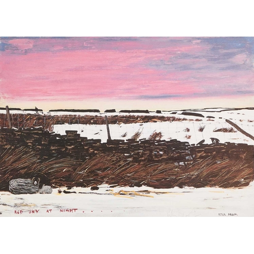 1096 - â¡ AFTER PETER BROOK (1927-2009) 'A GREETING' & 'RED SKY AT NIGHT' Two signed prints on card
Signed... 