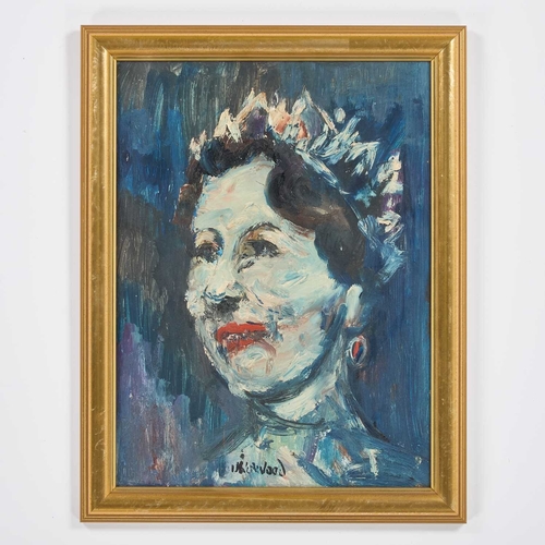 1110 - â¡ JAMES LAWRENCE ISHERWOOD (1917-1989) PORTRAIT OF QUEEN ELIZABETH, THE QUEEN MOTHER Signed
Oil on... 