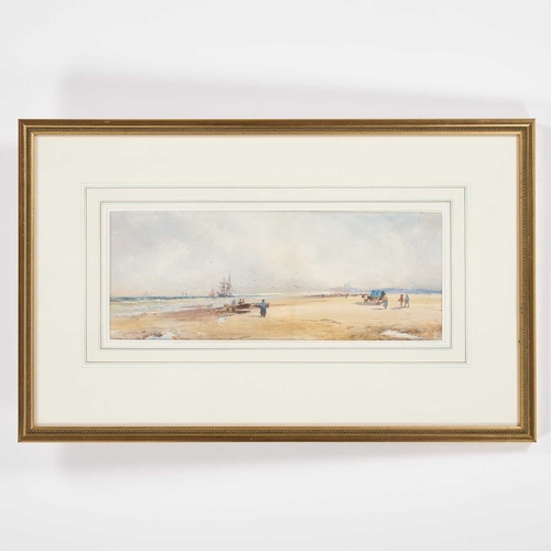 1134 - THOMAS BUSH HARDY RA, RBA (1842-1897) BAMBURGH BEACH, NORTHUMBERLAND Signed and titled
Watercolour
P... 