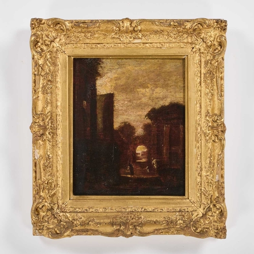 1157 - 17TH CENTURY ITALIAN SCHOOL THE RUINS OF POMPEI Oil on canvas
 (29cm x 23.5cm)... 