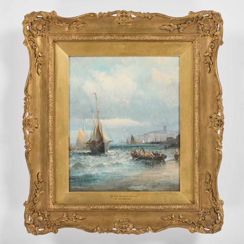 1177 - CHARLES THORNLEY RBA (FL 1858-1898) OFF THE SUSSEX COAST Signed
Oil on panel
Provenance: With Galeri... 