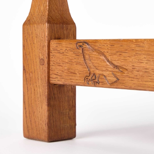 1362 - ALBERT JEFFRAY OF SESSAY, AN EAGLEMAN OAK STOOL the adzed rectangular seat raised on square-section ... 