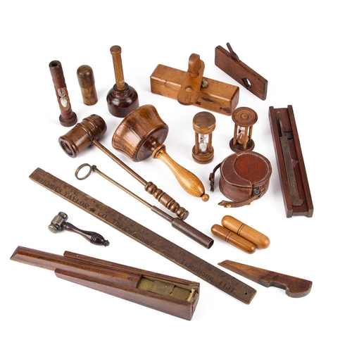 14 - A COLLECTION OF TOOLS including a box of Haddon London plane blades, a panel edge plane, a narrow pl... 