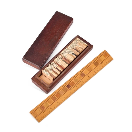 284 - A LISTER & CO TIMBER MERCHANTS SALESMAN'S TIMBER SAMPLES CASE, 'THE LISTER COLLECTION' containing 40... 