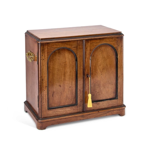 34 - A VICTORIAN WALNUT COLLECTORS CABINET the interior with six graduated drawers. 39cm high