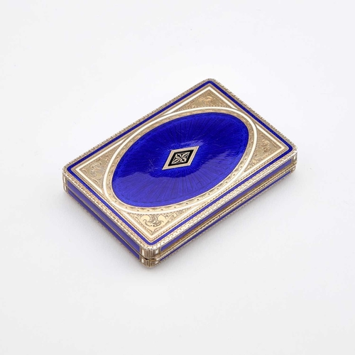 397 - A CONTINENTAL SILVER-GILT AND ENAMEL BOX import marked, Stockwell & Co, London 1928, rectangular... 