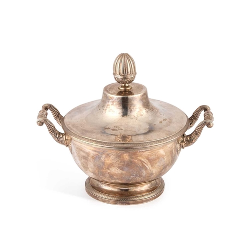 399 - AN EARLY 19TH CENTURY FRENCH SILVER SOUP TUREEN AND COVER by Francois Passeron, Lyon, 1819-1838, pla... 