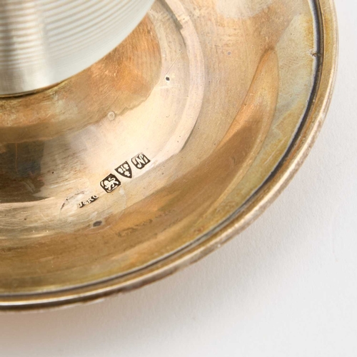 470 - AN EARLY 20TH CENTURY COMBINATION SILVER AND GLASS ASHTRAY AND MATCH STRIKER by J & R Griffin, C... 