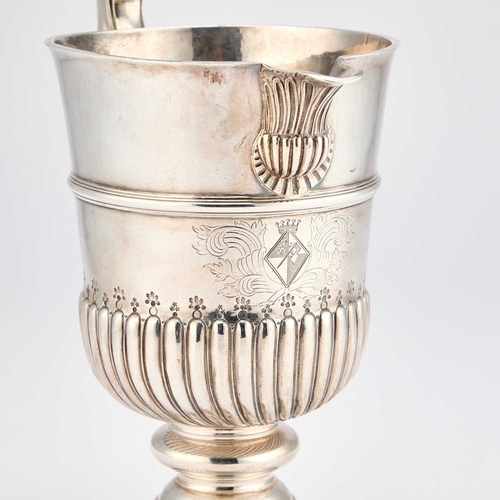 473 - A SILVER REPLICA OF A WILLIAM AND MARY EWER by Richard Comyns, London 1931, retailed by Mallett &... 