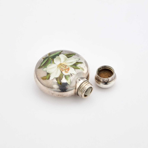 520 - A VICTORIAN SILVER AND ENAMEL SCENT BOTTLE by Cornelius Desormeaux Saunders & James Francis Holl... 