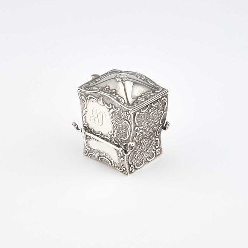 524 - A VICTORIAN SILVER NOVELTY PLAYING CARDS BOX by Samuel Jacob, London 1899, in the form of a sedan-ch... 