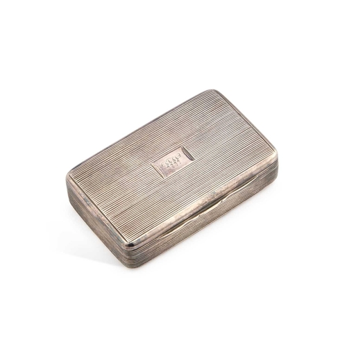 530 - A WILLIAM IV SILVER SNUFF BOX by Thomas Edwards, London 1832, rectangular, with reeded decoration to... 