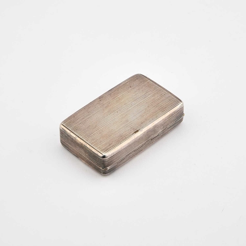 530 - A WILLIAM IV SILVER SNUFF BOX by Thomas Edwards, London 1832, rectangular, with reeded decoration to... 