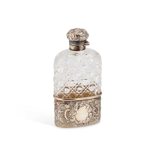 532 - A VICTORIAN SILVER-MOUNTED CUT-GLASS SPIRIT FLASK by Samuel Summers Drew & Ernest Drew, London 1... 