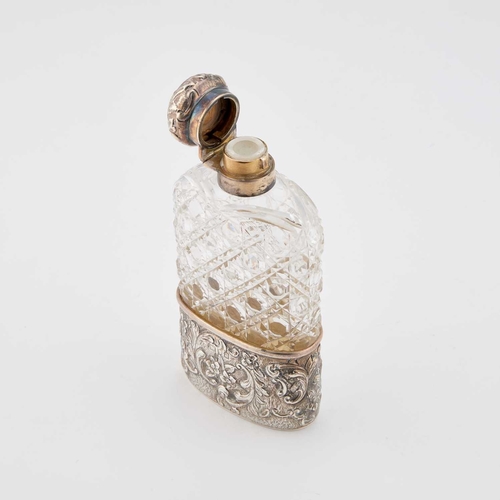 532 - A VICTORIAN SILVER-MOUNTED CUT-GLASS SPIRIT FLASK by Samuel Summers Drew & Ernest Drew, London 1... 