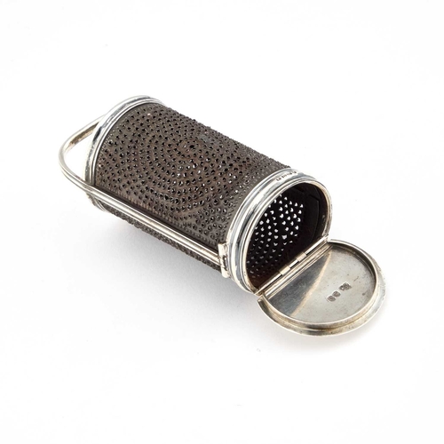 579 - A WILLIAM IV SILVER DOUBLE KITCHEN NUTMEG GRATER by Charles Reily & George Storer, London 1831, ... 