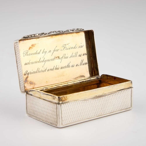 581 - A GEORGE III SILVER SNUFF BOX maker's mark only, probably by Alexander Gardner of Edinburgh, c.1815,... 