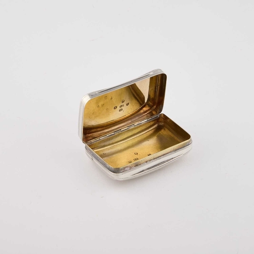 604 - A GEORGE III SILVER SNUFF BOX by Samuel Pemberton, Birmingham 1805, of rounded rectangular form, sha... 