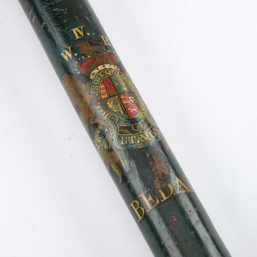 762 - LOCAL INTEREST: A WILLIAM IV PAINTED BEDALE TRUNCHEON 60.5cm long