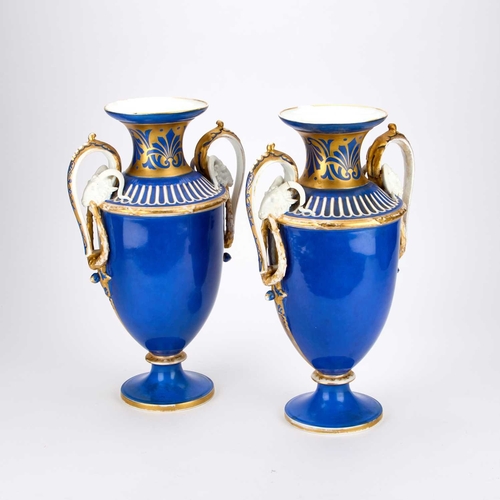 835 - A LARGE PAIR OF LIMOGES PORCELAIN VASES BY DEMARTIAL & TALLANDIER, LATE 19TH CENTURY each shouldered... 