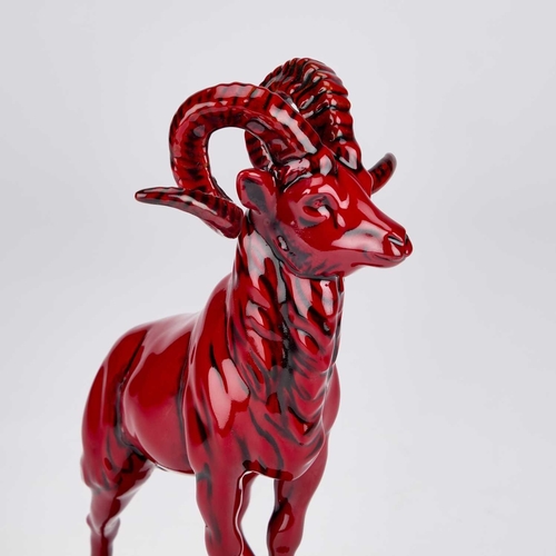 843 - A ROYAL DOULTON ARCHIVES COLLECTION BURSLEM ARTWARES FLAMBE HEBEI GOAT limited edition no. 152/250. ... 