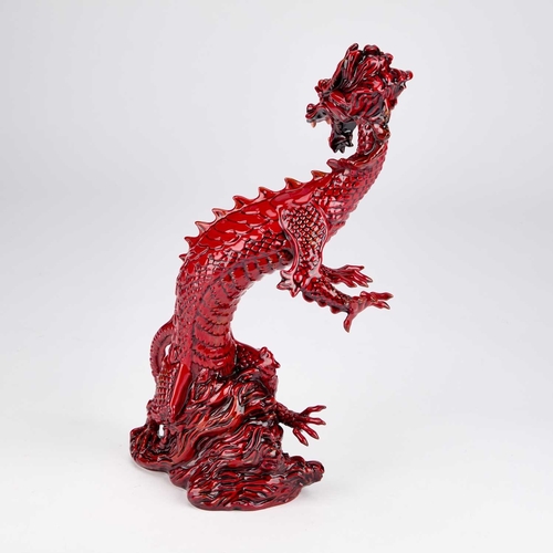 845 - A ROYAL DOULTON ARCHIVES COLLECTION BURSLEM ARTWARES FLAMBE SHENLONG DRAGON limited edition no. 185/... 