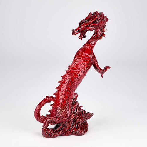 845 - A ROYAL DOULTON ARCHIVES COLLECTION BURSLEM ARTWARES FLAMBE SHENLONG DRAGON limited edition no. 185/... 