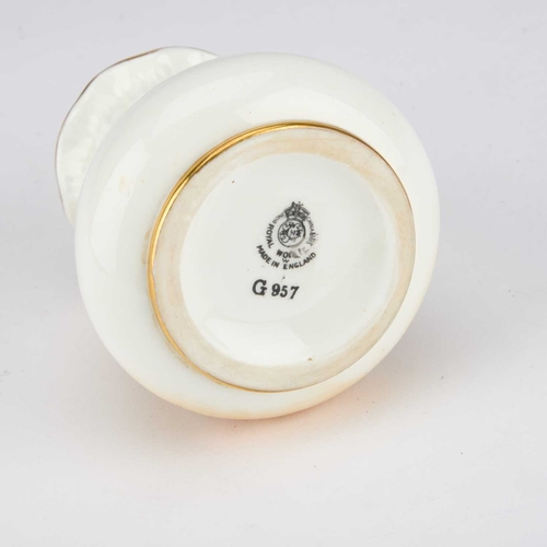 850 - A ROYAL WORCESTER VASE the ovoid body painted with fruit, signed, black printed marks, no. G957. 8.5... 