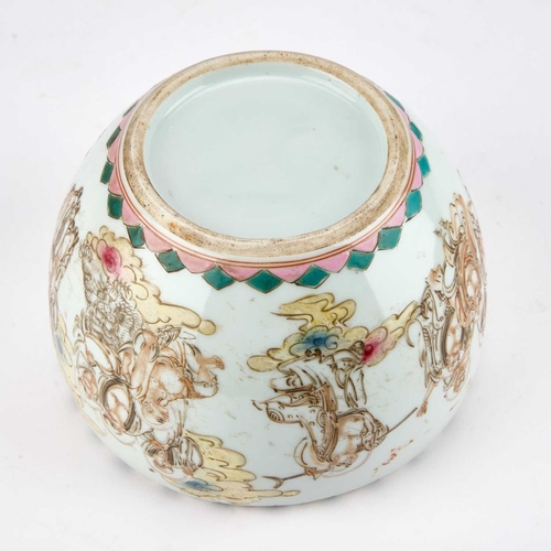 906 - AN EARLY 20TH CENTURY CHINESE PORCELAIN BOWL painted with buddhas. 10cm highNo chips, cracks or rest... 