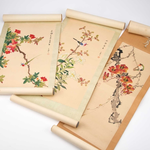 982 - A COLLECTION OF SEVEN ORIENTAL PAINTED SCROLLS (7) Various sizes