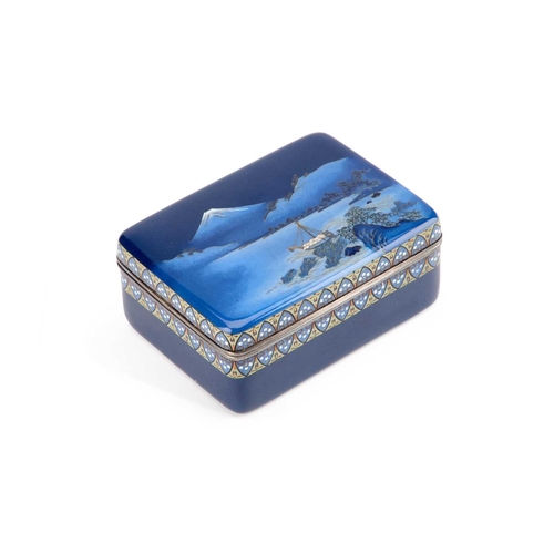 991 - HAYASHI KODENJI, A FINE CLOISONNÃ ENAMEL ROUNDED RECTANGULAR BOX AND COVER Meiji (1868-1912) or Tai... 