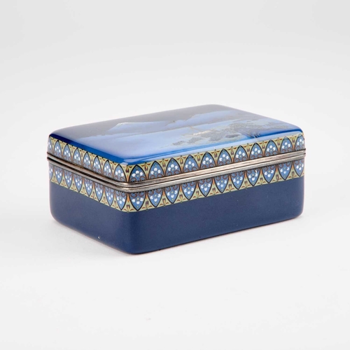 991 - HAYASHI KODENJI, A FINE CLOISONNÃ ENAMEL ROUNDED RECTANGULAR BOX AND COVER Meiji (1868-1912) or Tai... 