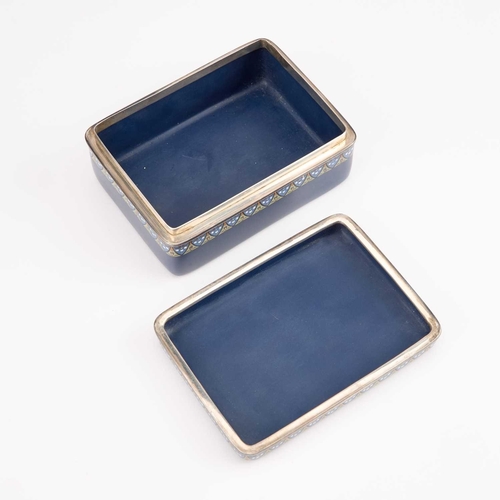 991 - HAYASHI KODENJI, A FINE CLOISONNÃ ENAMEL ROUNDED RECTANGULAR BOX AND COVER Meiji (1868-1912) or Tai... 