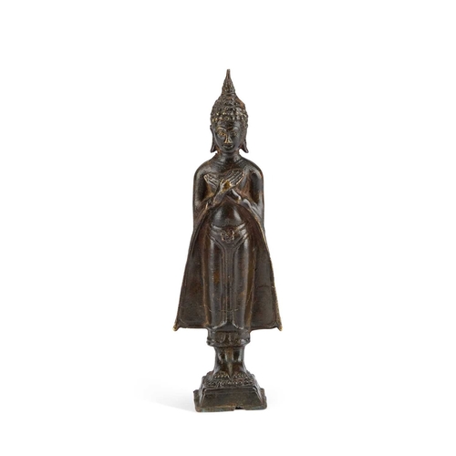 996 - A THAI BRONZE FIGURE OF SAKYAMUNI 22cm high