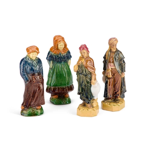 114 - A GROUP OF FOUR CONTINENTAL POTTERY FIGURES (4) Tallest 21cm