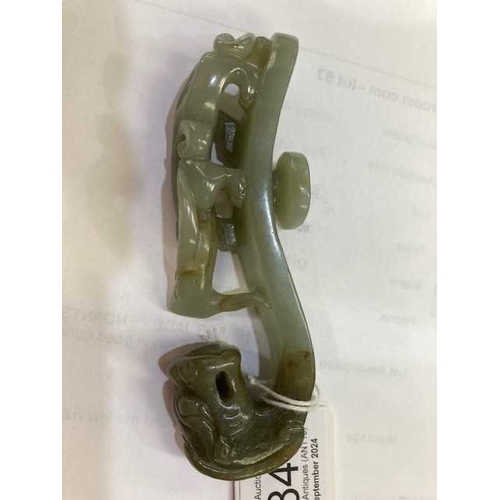 166 - A CHINESE JADE 'DRAGON' BELT HOOK 9.5cm longIn very good condition without damage.... 