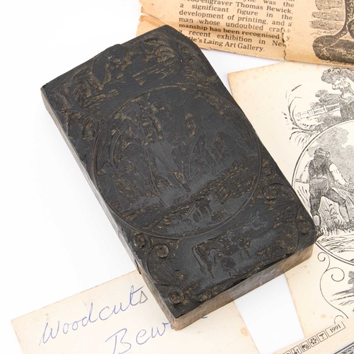 201 - ATTRIBUTED TO THOMAS BEWICK, A PRINTING BLOCK 11.5cm by 7cmn