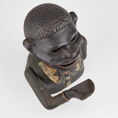 24 - A VINTAGE CAST IRON 'JOLLY' MECHANICAL NOVELTY MONEY BANK, 16cm highFunctions correctly. Surface wea... 