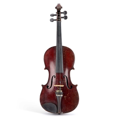 245 - A VIOLIN bears label of Michel-Ange Garini and Maidstone School Orchestra. Length of back 33cm... 