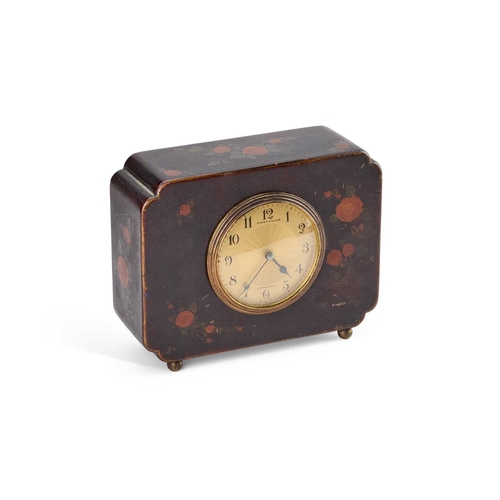 264 - AN EARLY 20TH CENTURY CHINOISERIE MANTEL CLOCK SIGNED DREYFOUS, LONDON 16cm high