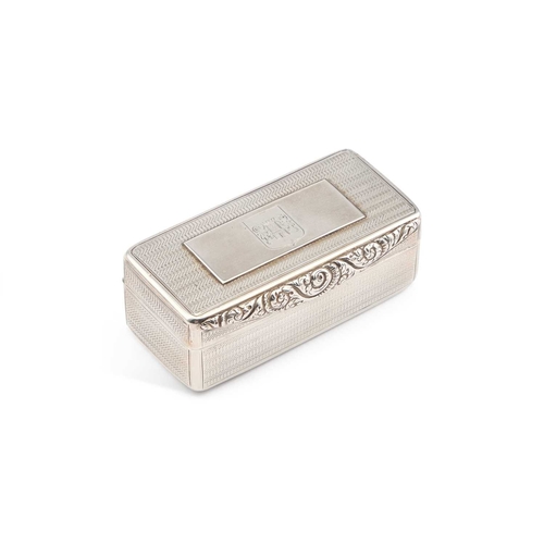 48 - A GEORGE IV SILVER TABLE SNUFF BOX by Joseph Bettridge, Birmingham 1829, rectangular, the hinged cov... 